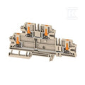 Zacisk modułowy wielorzędowy, PUSH IN, Ciemnobeżowy, 4 mm2, 1000 V, liczba przyłączeń: 4, liczba poziomów: 2, TS 35, V-0, AL2T 4