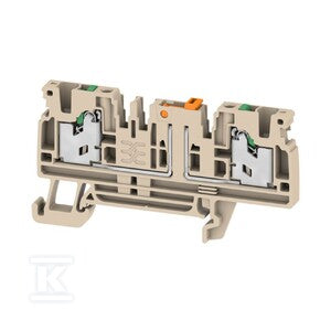 Bloki odczepów probierczych, SNAP IN, Ciemnobeżowy, 2.5 mm2, 20 A, 500 V, liczba przyłączeń: 2, liczba poziomów: 1, SDT 2.5 2C