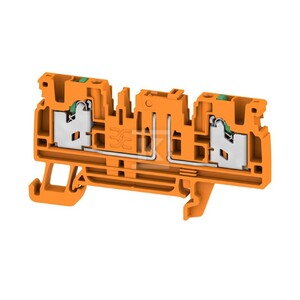 Bloki odczepów probierczych, SNAP IN, pomarańczowy, 2.5 mm2, 20 A, 500 V, liczba przyłączeń: 2, liczba poziomów: 1, SDT 2.5 2C OR