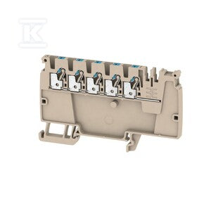 Zacisk rozdziału potencjału, PUSH IN, Ciemnobeżowy, 2.5 mm2, 24 A, 800 V, liczba przyłączeń: 5, liczba poziomów: 1, AAP12 2.5 LI BL