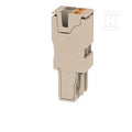Wtyczka (terminal), PUSH IN, 2.5 mm2, 24 A, 800 V, liczba przyłączeń: 2, Liczba biegunów: 2, Szerokość: 10.2 mm, APG 2.5/2