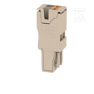 Wtyczka (terminal), PUSH IN, 2.5 mm2, 24 A, 800 V, liczba przyłączeń: 2, Liczba biegunów: 2, Szerokość: 10.2 mm, APG 2.5/2