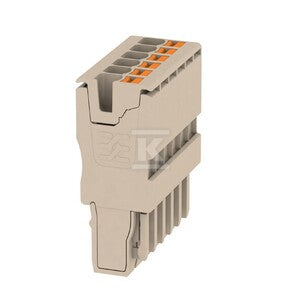 Wtyczka (terminal), PUSH IN, 2.5 mm2, 24 A, 800 V, liczba przyłączeń: 6, Liczba biegunów: 6, Szerokość: 30.6 mm, APG 2.5/6