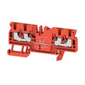 Blok zacisku przelotowego, PUSH IN, czerwony, 2.5 mm2, 24 A, 800 V, liczba przyłączeń: 4, A4C 2.5 RD