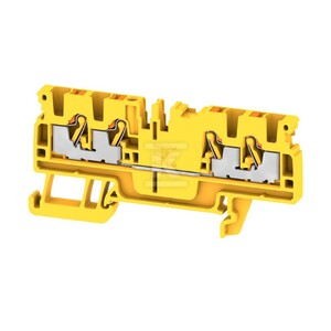 Blok zacisku przelotowego, PUSH IN, żółty, 2.5 mm2, 24 A, 800 V, liczba przyłączeń: 4, A4C 2.5 YL