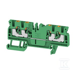 Blok zacisku przelotowego, PUSH IN, zielony, 2.5 mm2, 24 A, 800 V, liczba przyłączeń: 4, A4C 2.5 GN