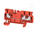 Blok zacisku przelotowego, PUSH IN, czerwony, 2.5 mm2, 24 A, 800 V, liczba przyłączeń: 3, A3C 2.5 RD