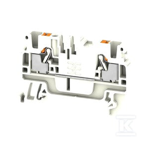 Blok zacisku przelotowego, PUSH IN, biały, 2.5 mm2, 24 A, 800 V, liczba przyłączeń: 2, A2C 2.5 WT