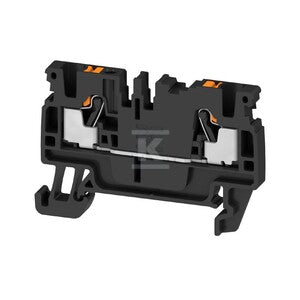 Blok zacisku przelotowego, PUSH IN, czarny, 2.5 mm2, 24 A, 800 V, liczba przyłączeń: 2, A2C 2.5 BK
