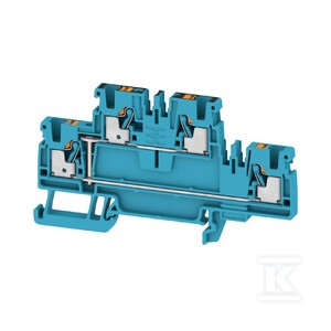 Zacisk modułowy wielorzędowy, PUSH IN, niebieski, 2.5 mm2, 800 V, liczba przyłączeń: 4, liczba poziomów: 2, TS 35, V-0, A2T 2.5 VL BL