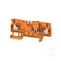 Bloki odczepów probierczych, PUSH IN, pomarańczowy, 2.5 mm2, 20 A, 500 V, liczba przyłączeń: 2, liczba poziomów: 1, ADT 2.5 2C OR