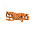 Bloki odczepów probierczych, PUSH IN, pomarańczowy, 2.5 mm2, 20 A, 500 V, liczba przyłączeń: 4, liczba poziomów: 1, ADT 2.5 4C OR