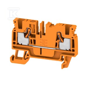 Blok zacisku przelotowego, PUSH IN, pomarańczowy, 4 mm2, 32 A, 800 V, liczba przyłączeń: 2, A2C 4 OR