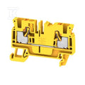Blok zacisku przelotowego, PUSH IN, żółty, 4 mm2, 32 A, 800 V, liczba przyłączeń: 2, A2C 4 YL