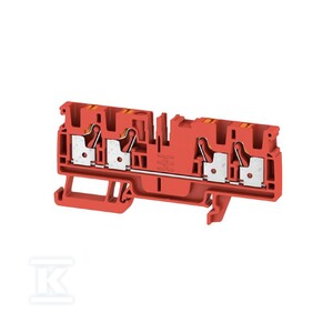 Blok zacisku przelotowego, PUSH IN, czerwony, 4 mm2, 32 A, 800 V, liczba przyłączeń: 4, A4C 4 RD