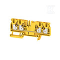 Blok zacisku przelotowego, PUSH IN, żółty, 4 mm2, 32 A, 800 V, liczba przyłączeń: 4, A4C 4 YL