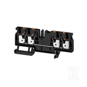 Blok zacisku przelotowego, PUSH IN, czarny, 4 mm2, 32 A, 800 V, liczba przyłączeń: 4, A4C 4 BK
