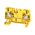 Blok zacisku przelotowego, PUSH IN, żółty, 2.5 mm2, 24 A, 800 V, liczba przyłączeń: 2, A2C 2.5 YL