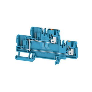 Złączka wtykowa, PUSH IN, niebieski, 2.5 mm2, 24 A, 800 V, liczba przyłączeń: 4, liczba poziomów: 2, TS 35, APGTB 2.5 2T VL 4C/2 BL
