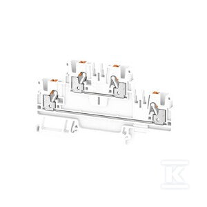 Zacisk modułowy wielorzędowy, PUSH IN, biały, 2.5 mm2, 800 V, liczba przyłączeń: 4, liczba poziomów: 2, TS 35, V-0, A2T 2.5 WT