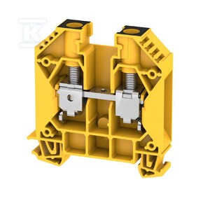 Blok zacisku przelotowego, złącze śrubowe, czarny/żółty, 16 mm2, 76 A, 1000 V, liczba przyłączeń: 2, WDU 16 GE/SW