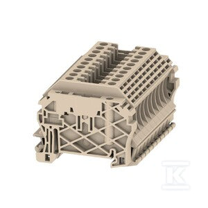 Blok zacisku przelotowego, złącze śrubowe, Ciemnobeżowy, 4 mm2, 24 A, 800 V, liczba przyłączeń: 2, WDU 4 PACK