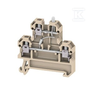 Zacisk modułowy wielorzędowy, złącze śrubowe, beżowy / żółty, 4 mm2, 24 V, liczba przyłączeń: 4, liczba poziomów: 2, TS 35, V-2, DK 4/35 LD 24VDC CSA A1