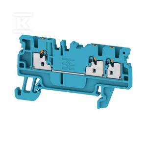 Blok zacisku przelotowego, PUSH IN, niebieski, 1.5 mm2, 17.5 A, 500 V, liczba przyłączeń: 3, A3C 1.5 BL