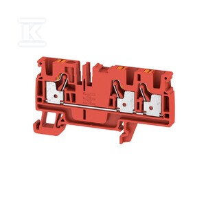 Blok zacisku przelotowego, PUSH IN, czerwony, 4 mm2, 32 A, 800 V, liczba przyłączeń: 3, A3C 4 RD