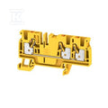 Blok zacisku przelotowego, PUSH IN, żółty, 4 mm2, 32 A, 800 V, liczba przyłączeń: 3, A3C 4 YL