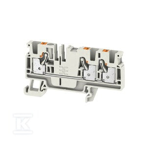 Blok zacisku przelotowego, PUSH IN, Jasnoszary, 4 mm2, 32 A, 800 V, liczba przyłączeń: 3, A3C 4 LTGY