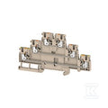 Zacisk modułowy wielorzędowy, PUSH IN, Ciemnobeżowy, 2.5 mm2, 800 V, liczba przyłączeń: 6, liczba poziomów: 3, TS 35, V-0, A3T 2.5 FT-FT-PE
