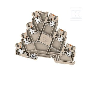 Złączka silnikowa (wielopoziomowa), PUSH IN, Ciemnobeżowy, 2.5 mm2, 22 A, 690 V, liczba przyłączeń: 7, liczba poziomów: 3, TS 35, V-0, Wemid, AMC 2.5