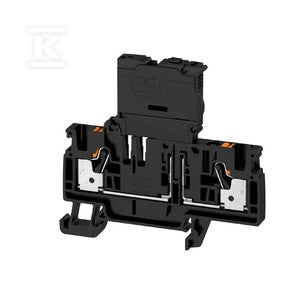 Zacisk bezpiecznika, PUSH IN, czarny, 4 mm2, 6.3 A, 250 V, liczba przyłączeń: 2, liczba poziomów: 1, TS 35, AFS 4 2C 100-250V BK