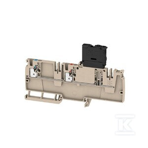 Zacisk bezpiecznika, PUSH IN, Ciemnobeżowy, 4 mm2, 6.3 A, 70 V, liczba przyłączeń: 2, liczba poziomów: 1, TS 35, AAP22 4 LI-FS 30-70V