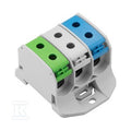 Zacisk rozdziału potencjału, złącze śrubowe, Jasnoszary, 50 mm2, 150 A, 1000 V, liczba przyłączeń: 6, liczba poziomów: 1, WPD 330 3X50/3X50 1XGY/1XBL/1XGN