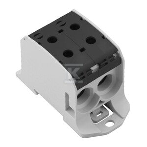 Zacisk rozdziału potencjału, złącze śrubowe, czarny, 95 mm2, 232 A, 1000 V, liczba przyłączeń: 4, liczba poziomów: 1, WPD 231 2X95/2X95 BK