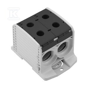 Zacisk rozdziału potencjału, złącze śrubowe, czarny, 300 mm2, 520 A, 1000 V, liczba przyłączeń: 4, liczba poziomów: 1, WPD 233 2X300/2X300 BKÂ Â Â