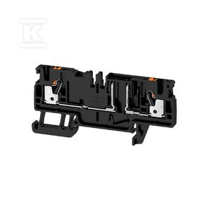 Zacisk bezpiecznika, PUSH IN, czarny, 2.5 mm2, 10 A, 400 V, liczba przyłączeń: 2, liczba poziomów: 1, TS 35, AFS 2.5 CF 2C BK