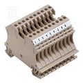 Jedno- oraz wielobiegunowe listwy zaciskowe, złącze śrubowe, Ciemnobeżowy, 2.5 mm2, 24 A, 500 V, liczba przyłączeń: 2, liczba poziomów: 1, WDU 2.5/10 BEZ