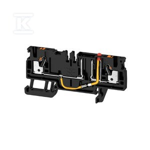 Zacisk bezpiecznika, PUSH IN, czarny, 2.5 mm2, 10 A, 24 V, liczba przyłączeń: 2, liczba poziomów: 1, TS 35, AFS 2.5 CF 2C 24V BK