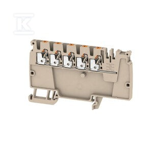 Zacisk zasilający, PUSH IN, Ciemnobeżowy, 2.5 mm2, 24 A, 800 V, liczba przyłączeń: 5, liczba poziomów: 1, TS 35, V-0, Wemid, AAP12 2.5 LI OR