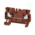 Blok zacisku przelotowego, PUSH IN, brązowy, 2.5 mm2, 24 A, 800 V, liczba przyłączeń: 2, A2C 2.5 BR