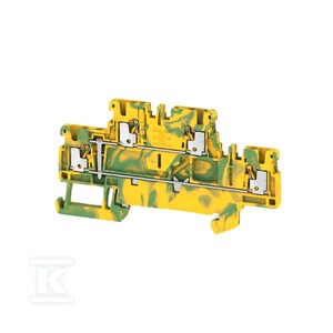 Złączka szeregowa PE wielorzędowa, PUSH IN, biały, 1.5 mm2, 500 V, liczba przyłączeń: 4, liczba poziomów: 2, TS 35, V-0, Wemid, A2T 1.5 PE