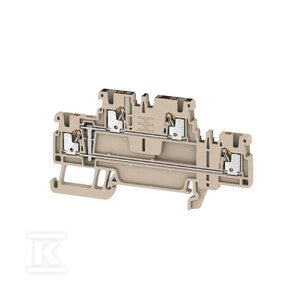 Zacisk modułowy wielorzędowy, PUSH IN, Ciemnobeżowy, 1.5 mm2, 500 V, liczba przyłączeń: 4, liczba poziomów: 2, TS 35, V-0, A2T 1.5 VL