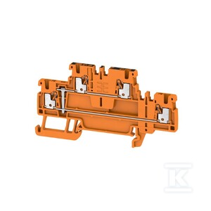 Zacisk modułowy wielorzędowy, PUSH IN, pomarańczowy, 1.5 mm2, 500 V, liczba przyłączeń: 4, liczba poziomów: 2, TS 35, V-0, A2T 1.5 VL OR