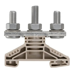 Złączka kołkowa, Przyłącze sworzniowe, Ciemnobeżowy, 50 mm2, 150 A, 1000 V, liczba przyłączeń: 2, liczba poziomów: 1, TS 35, V-0, Wemid, WF 8/2BZ