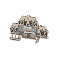 Blok zaciskowy, złącze sprężynowe, Ciemnobeżowy, 2.5 mm2, 24 V, 24 V, liczba przyłączeń: 4, liczba poziomów: 2, TS 35, ZDK 2.5/R/2