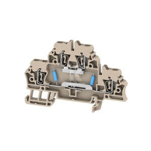 Blok zaciskowy, złącze sprężynowe, Ciemnobeżowy, 2.5 mm2, 24 V, 24 V, liczba przyłączeń: 4, liczba poziomów: 2, TS 35, ZDK 2.5/R/2
