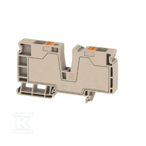 Zacisk zasilający, PUSH IN, Ciemnobeżowy, 16 mm2, 76 A, 800 V, liczba przyłączeń: 2, liczba poziomów: 1, TS 35, V-0, Wemid, ALO 16